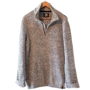 Roots Snowy Fox Half Zip Knit Casual Fall Winter Unisex Sweater Size Medium